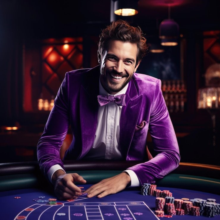 dealer kartu live di studio dolar4d dengan baccarat table